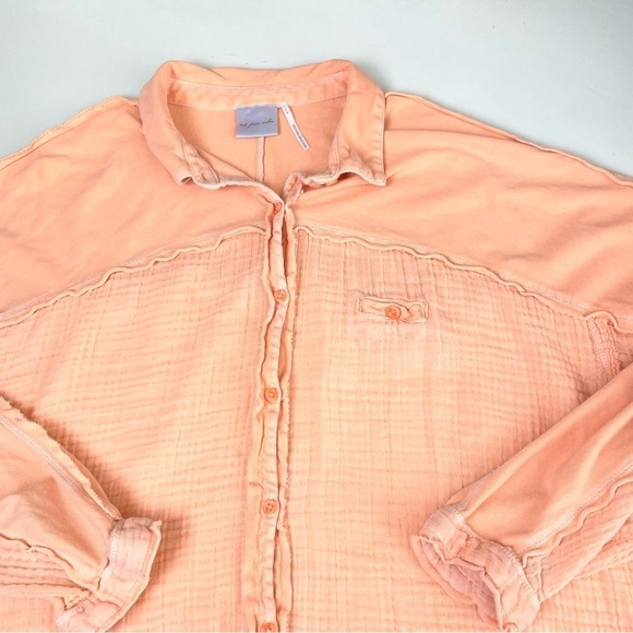 Out From Under Urban Outfitters Orange Button Down Top Large - Picture 5 of 11